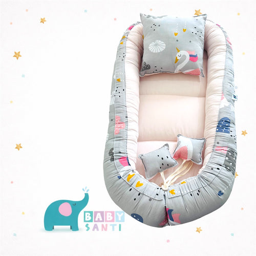 Nido colecho Baby Santi - Cisne gris